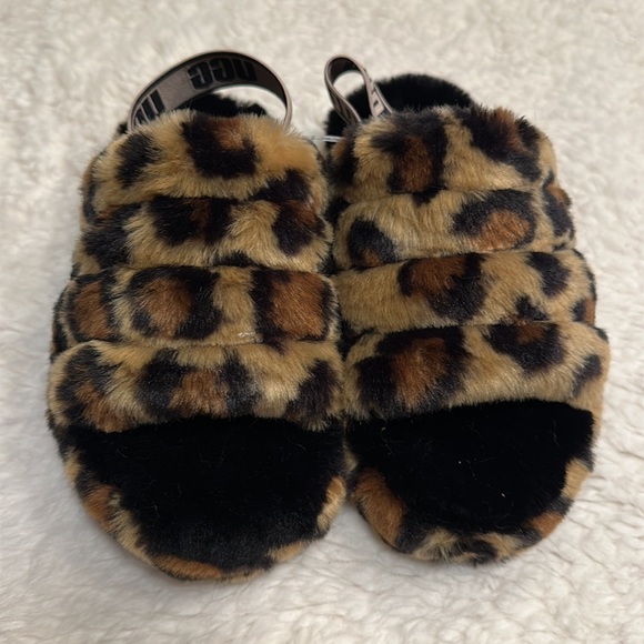 NWT! UGG Kids Leopard Printed Open Toe Slingback Sandals size 3 - Picture 2 of 9
